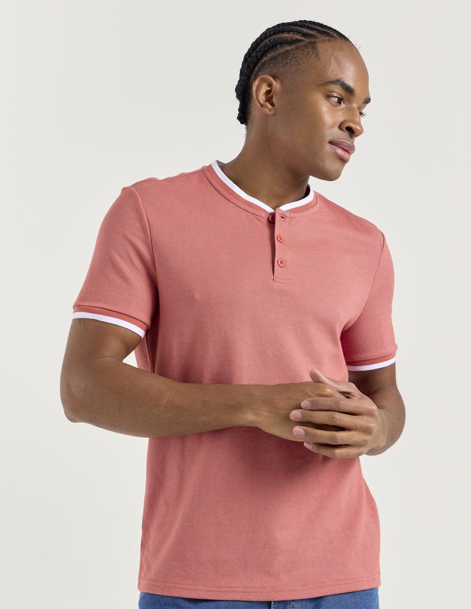 Playera cuello henley para hombre Playera cuello henley para hombre