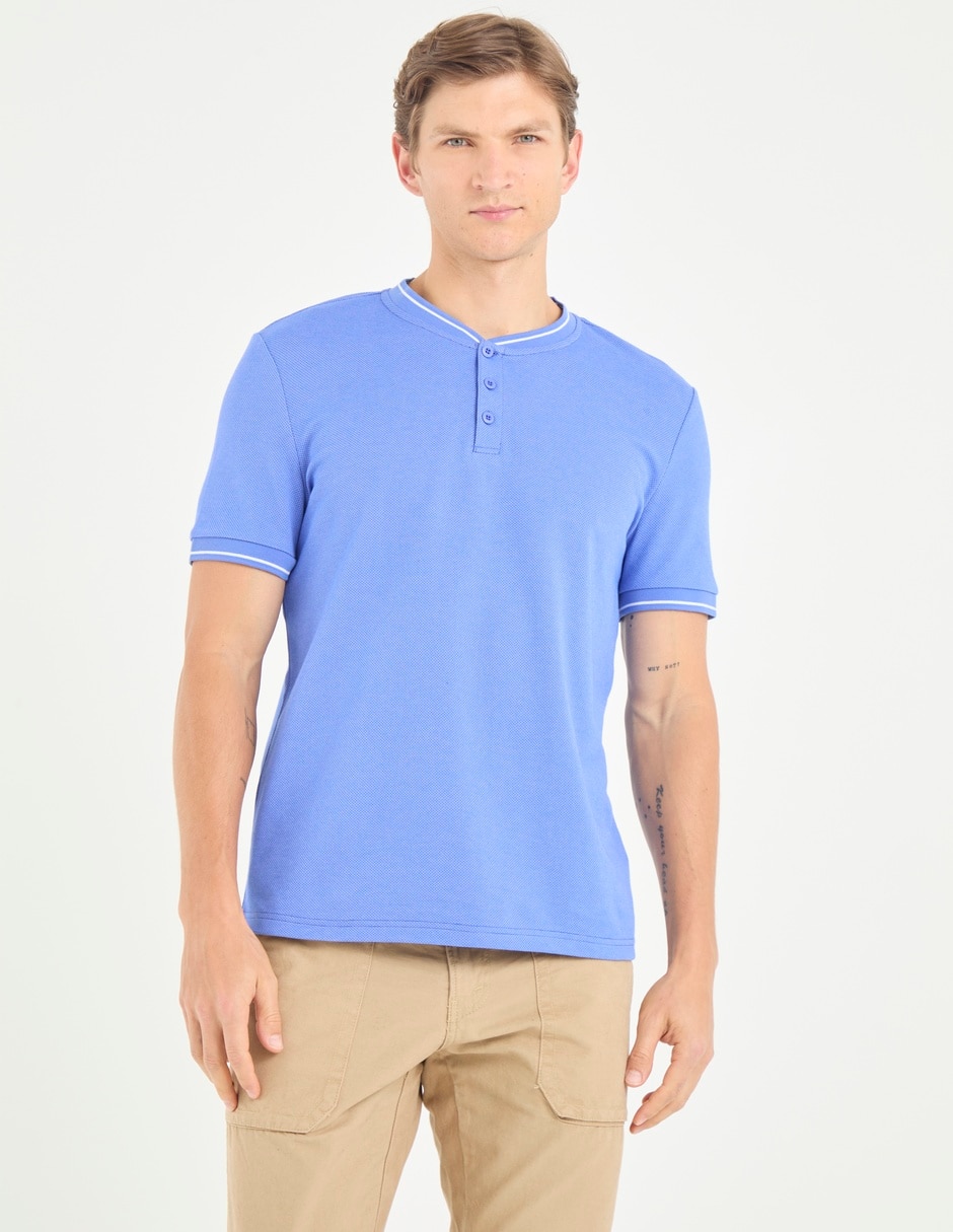 Playera cuello henley para hombre Playera cuello henley para hombre