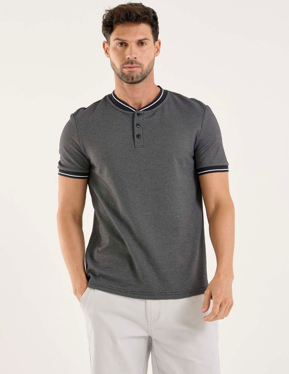 Playera cuello henley para hombre Playera cuello henley para hombre
