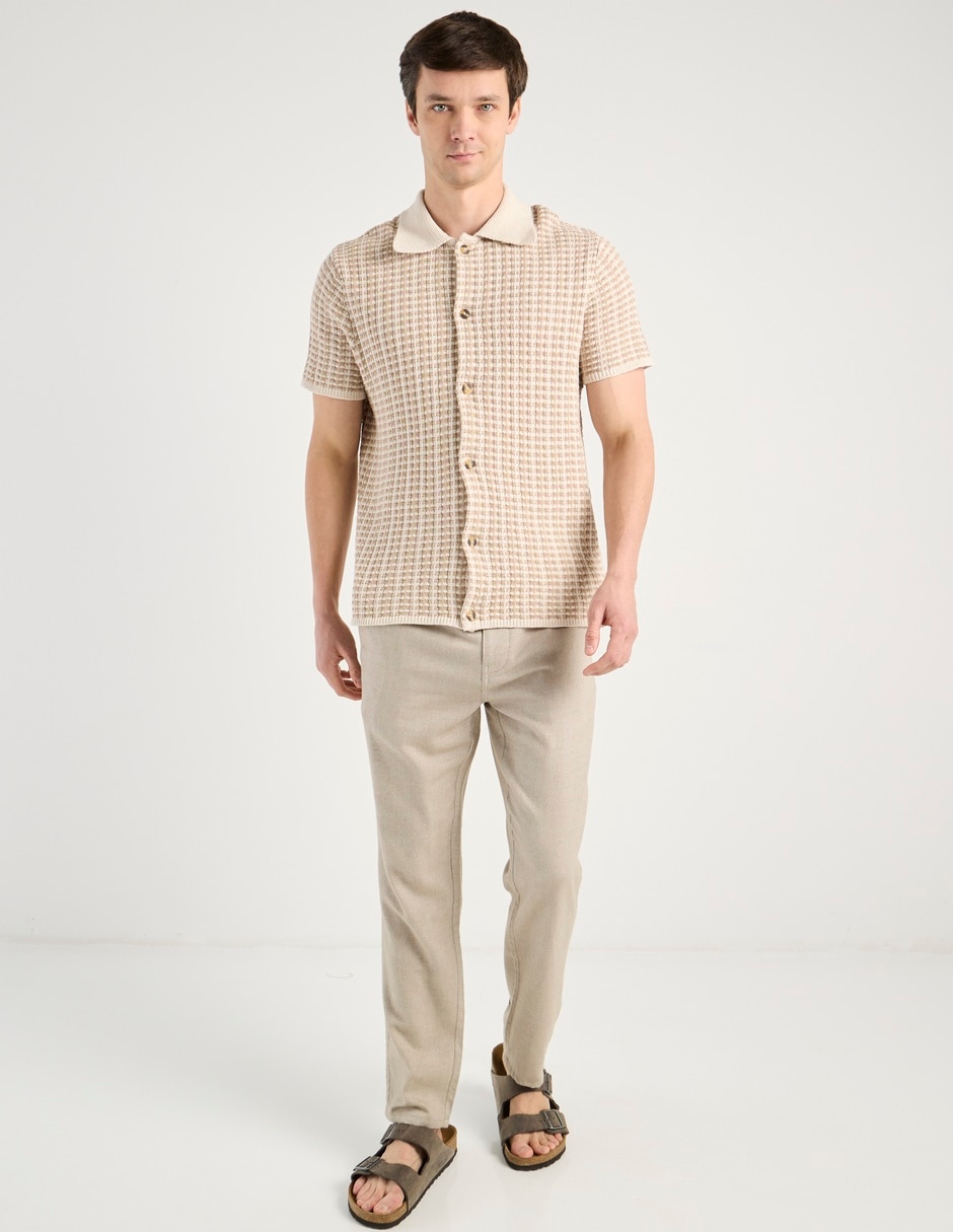 Camisa casual de algodón manga corta para hombre 7