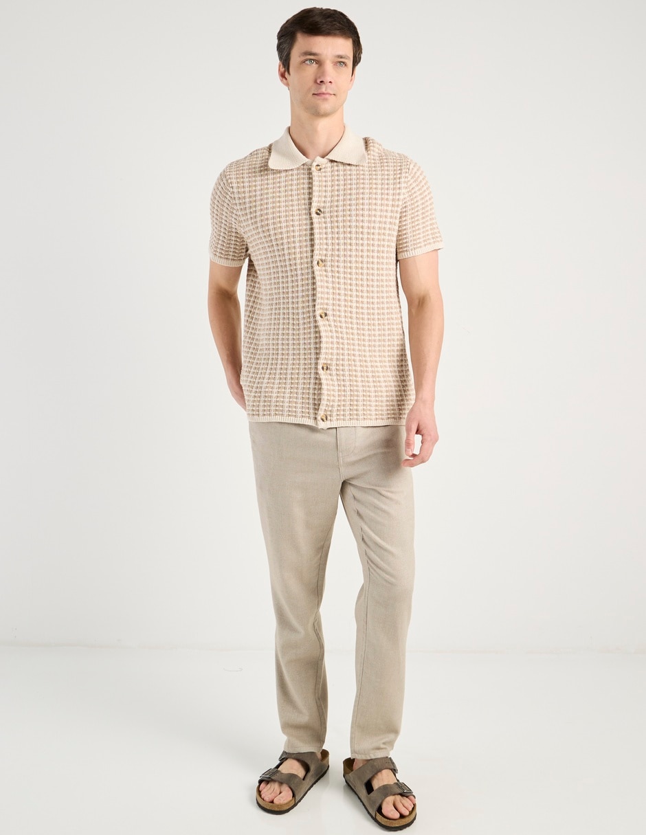 Camisa casual de algodón manga corta para hombre 8