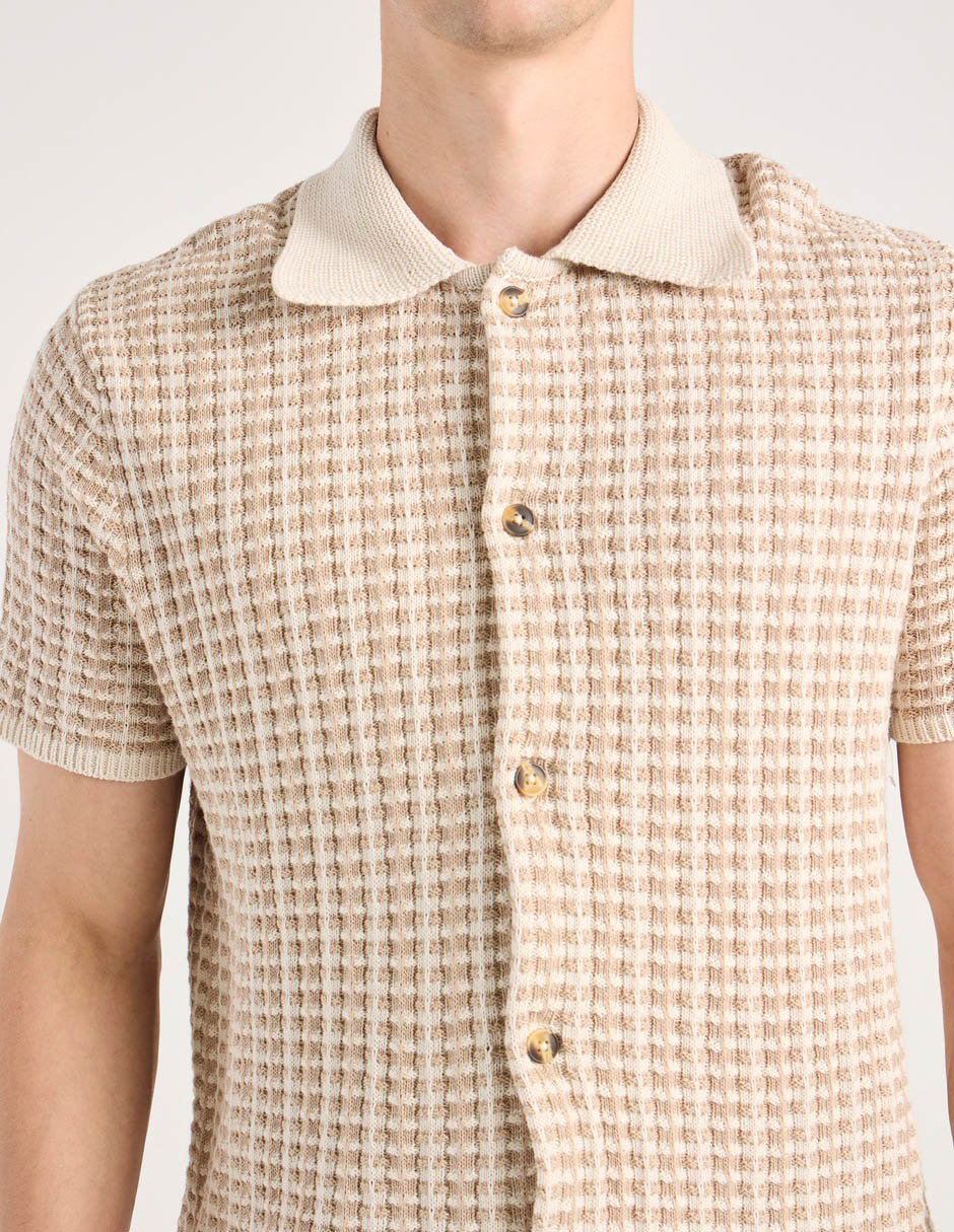 Camisa casual de algodón manga corta para hombre 10