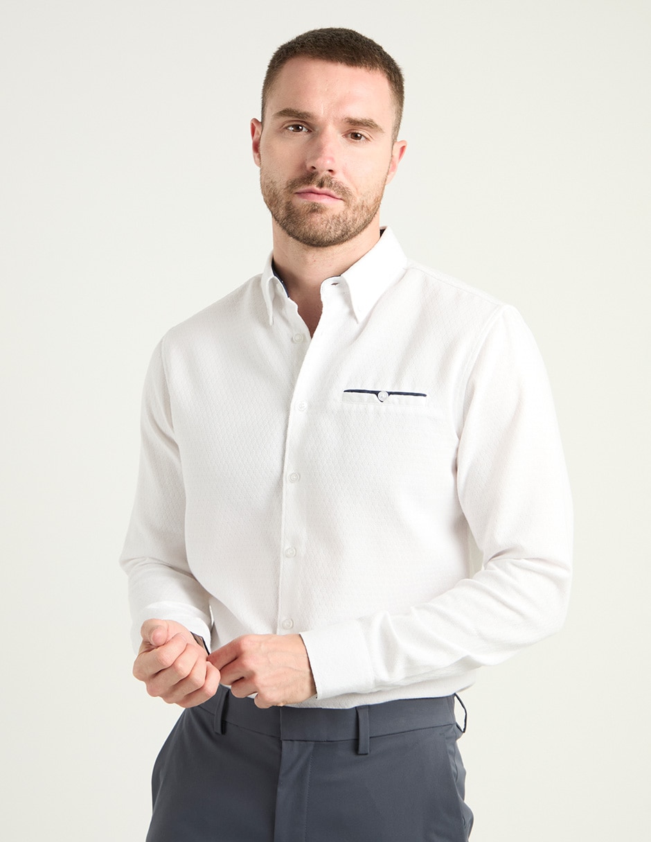 Camisa de vestir de algodón manga larga para hombre Camisa de vestir de algodón manga larga para hombre