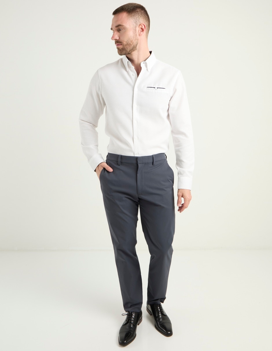 Camisa de vestir de algodón manga larga para hombre 3