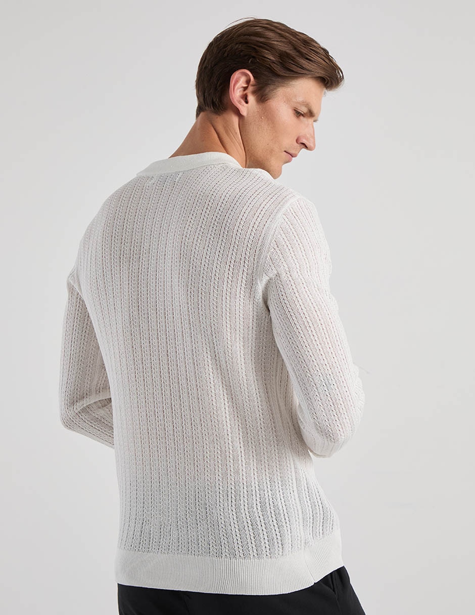 Suéter cuello polo para hombre 6