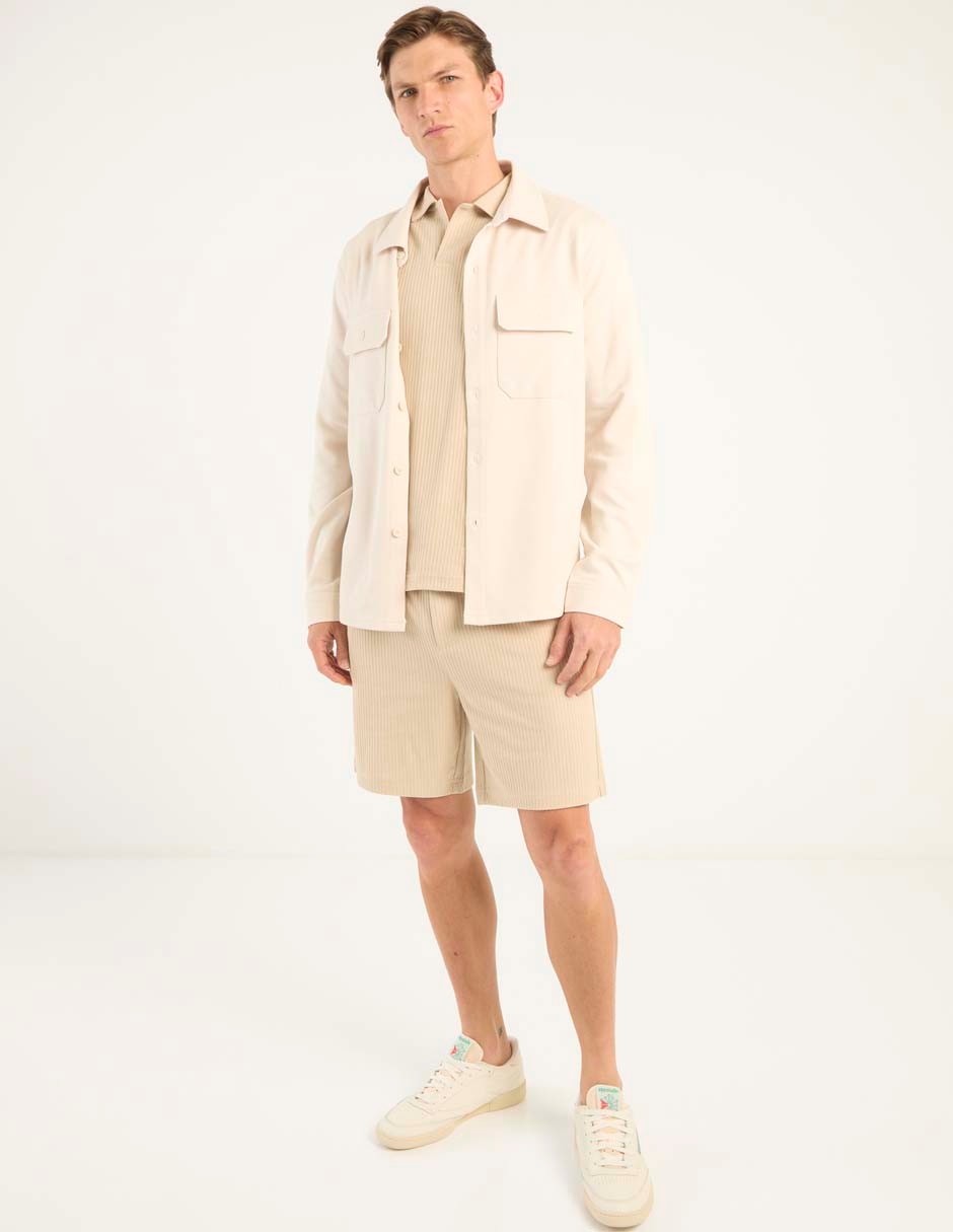 BERMUDA CONTEMPO, CH, KHAKI CLARO LISO