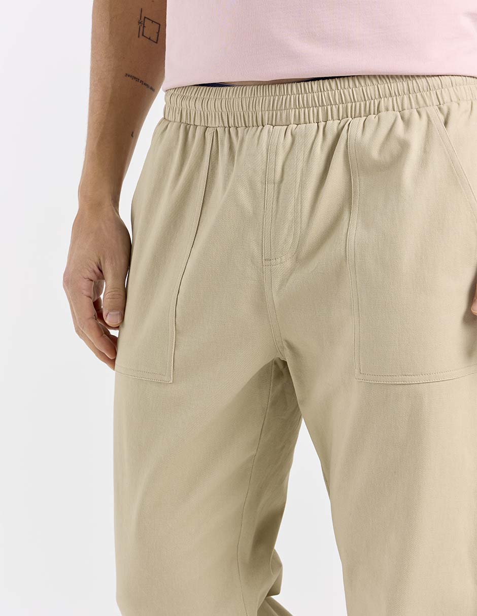 PANTALON JOGGER CONTE, CH, KHAKI CLARO