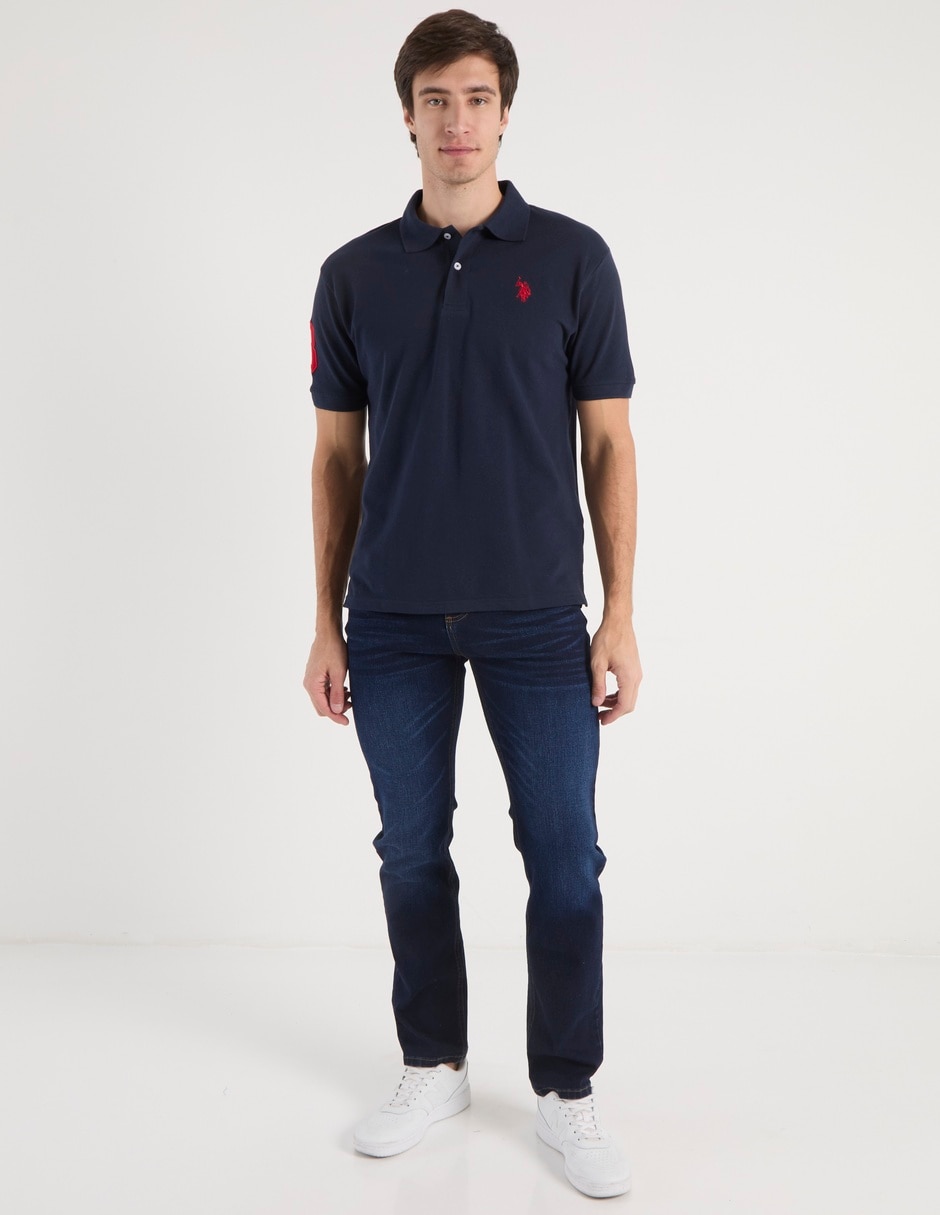 Jeans straight lavado whisker para hombre 3