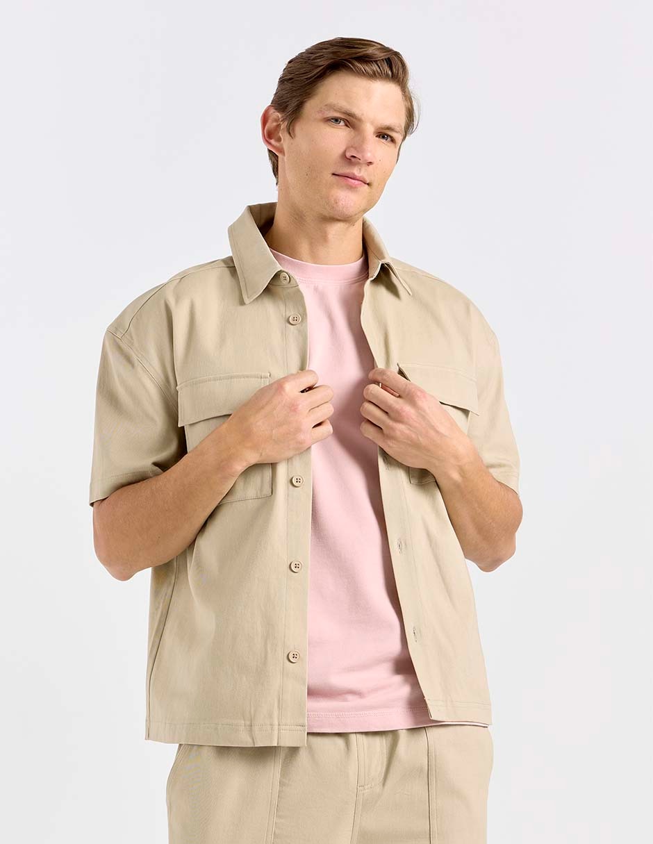 Camisa casual manga corta para hombre