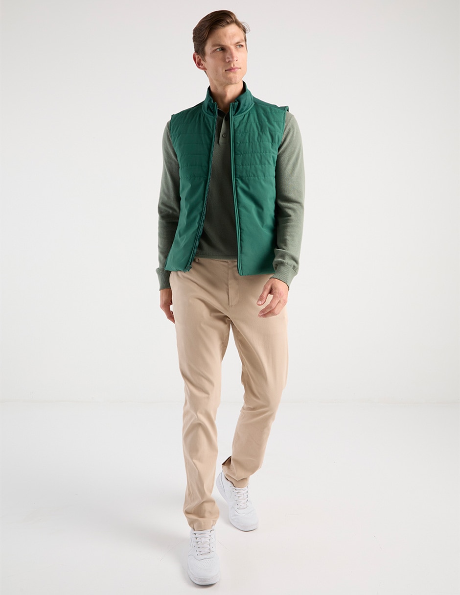 PANTALON CONTEMPO, 36, KHAKI CLARO LISO