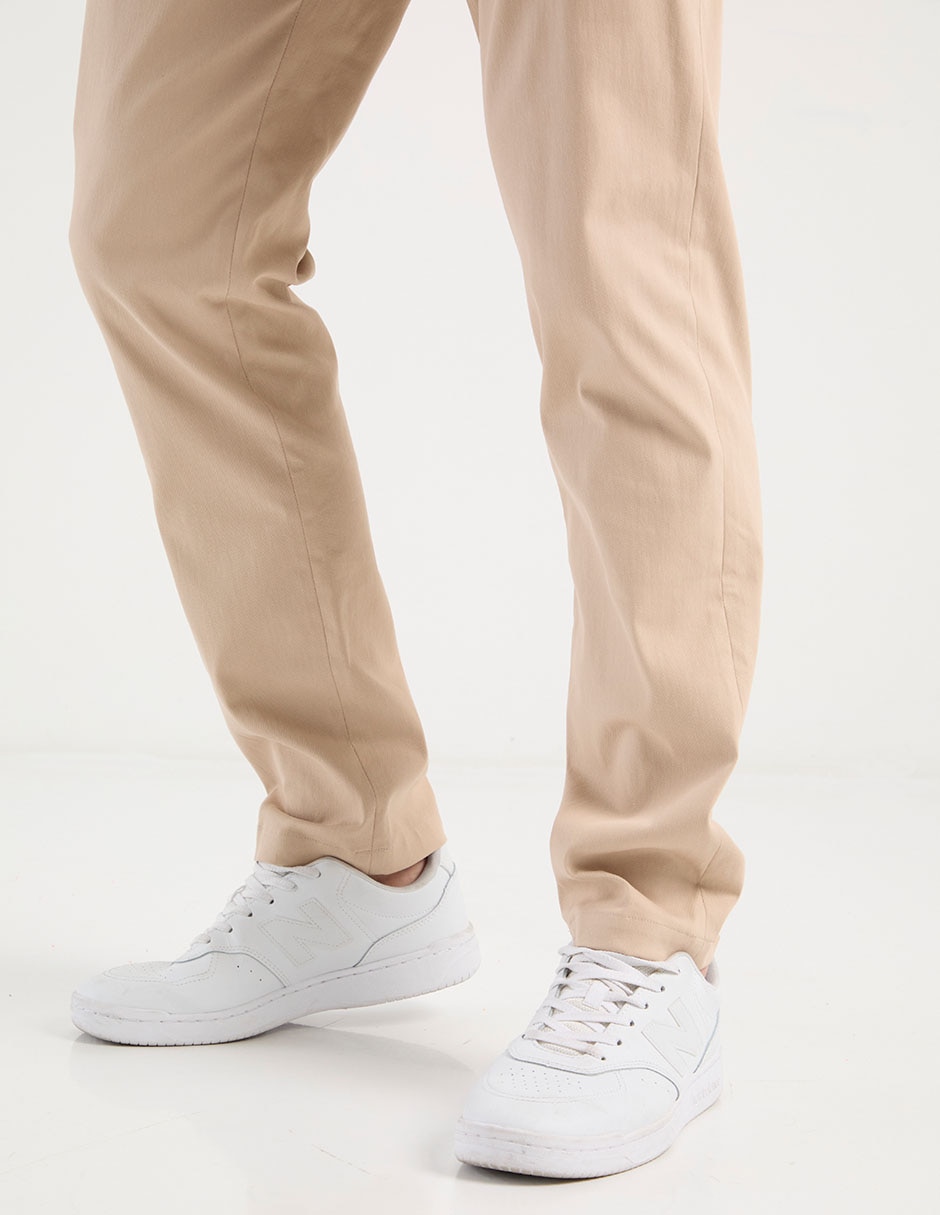 PANTALON CONTEMPO, 36, KHAKI CLARO LISO