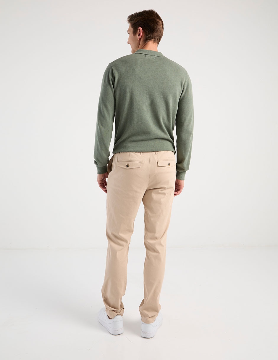 PANTALON CONTEMPO, 36, KHAKI CLARO LISO