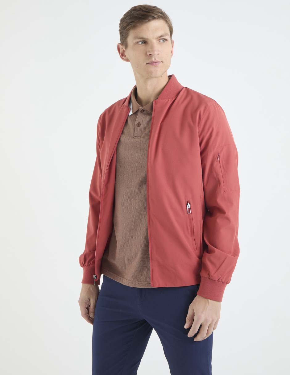Chamarra bomber con bolsillos para hombre Chamarra bomber con bolsillos para hombre