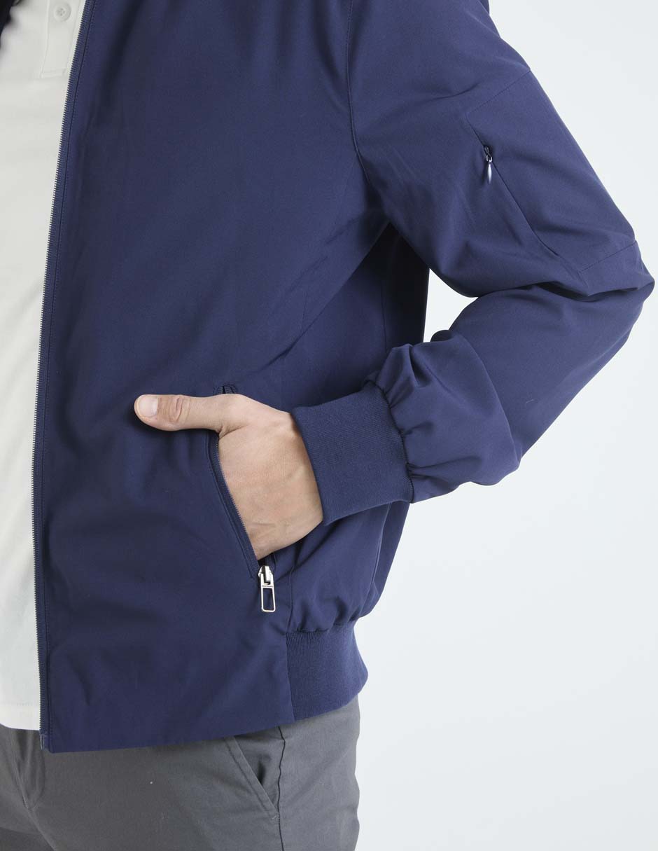 CHAMARRA CONTEMPO, EG, AZUL MARINO LISO