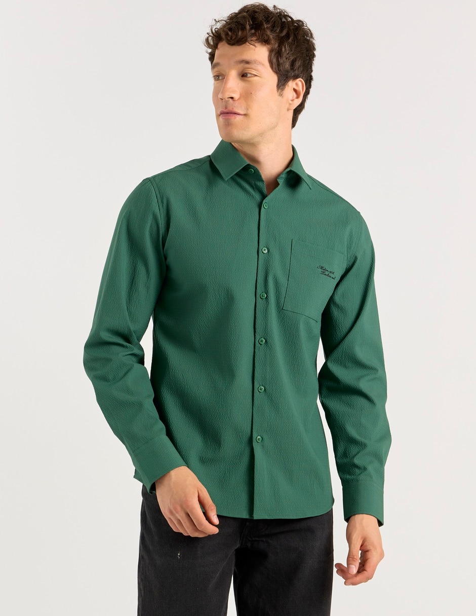 Camisa casual manga larga para hombre 2
