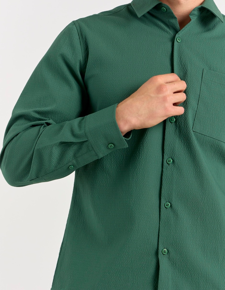 Camisa casual manga larga para hombre 4