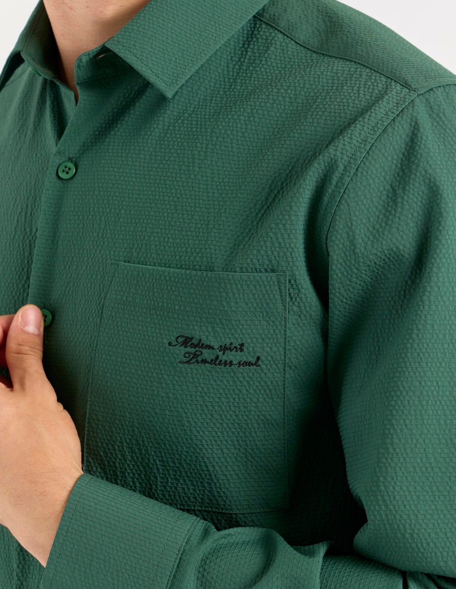 Camisa casual manga larga para hombre 5