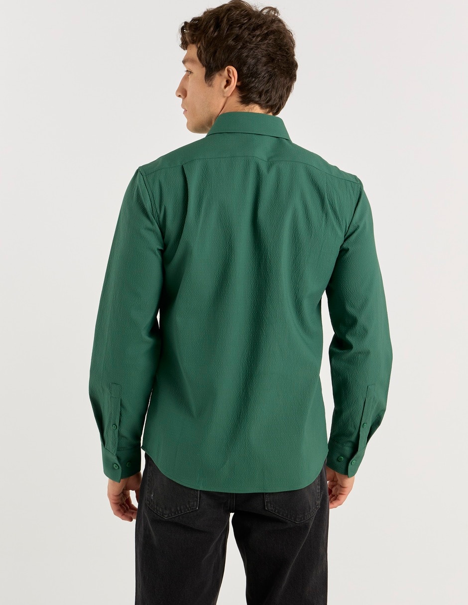 Camisa casual manga larga para hombre 6