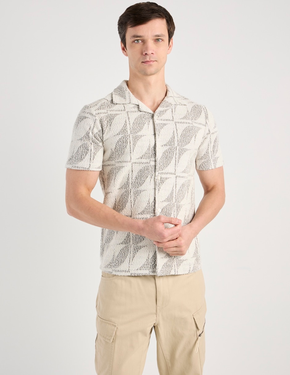 Camisa casual de algodón manga corta para hombre