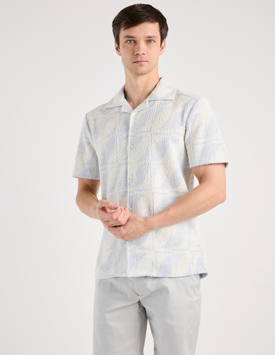 Camisa casual de algodón manga corta para hombre