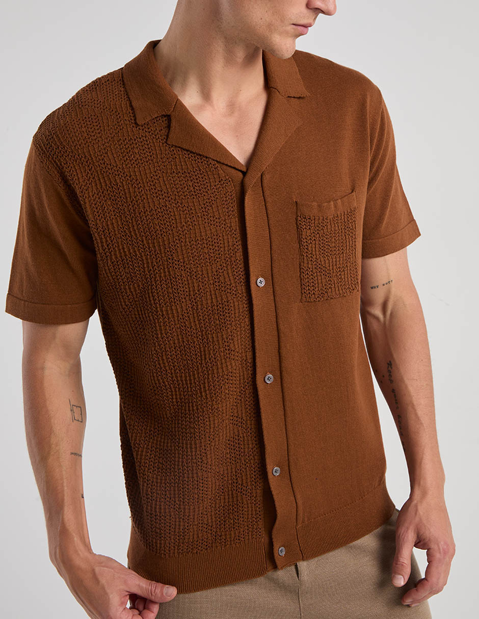 Camisa casual manga corta para hombre 5