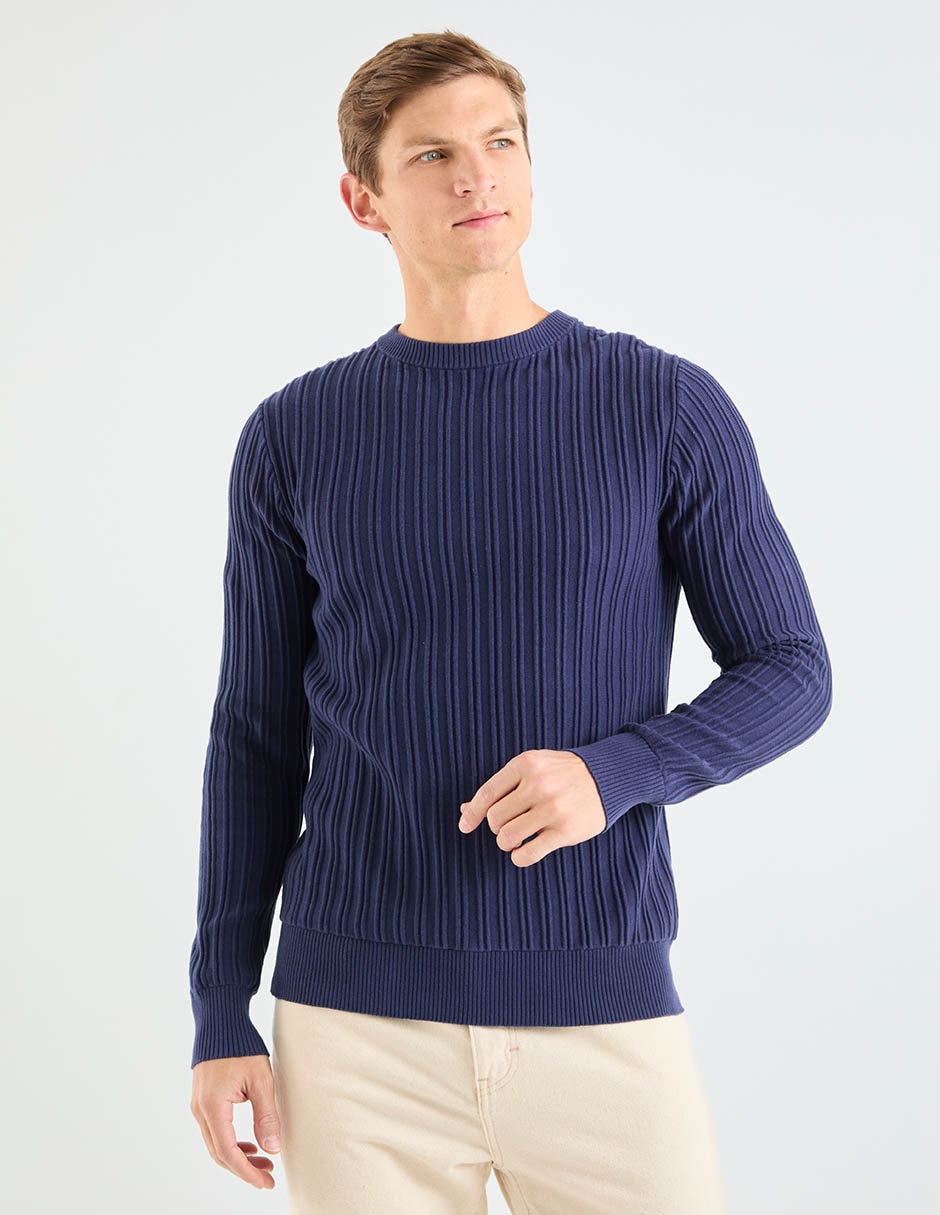 SUETER COH26092-5 CONT, G, AZUL MARINO