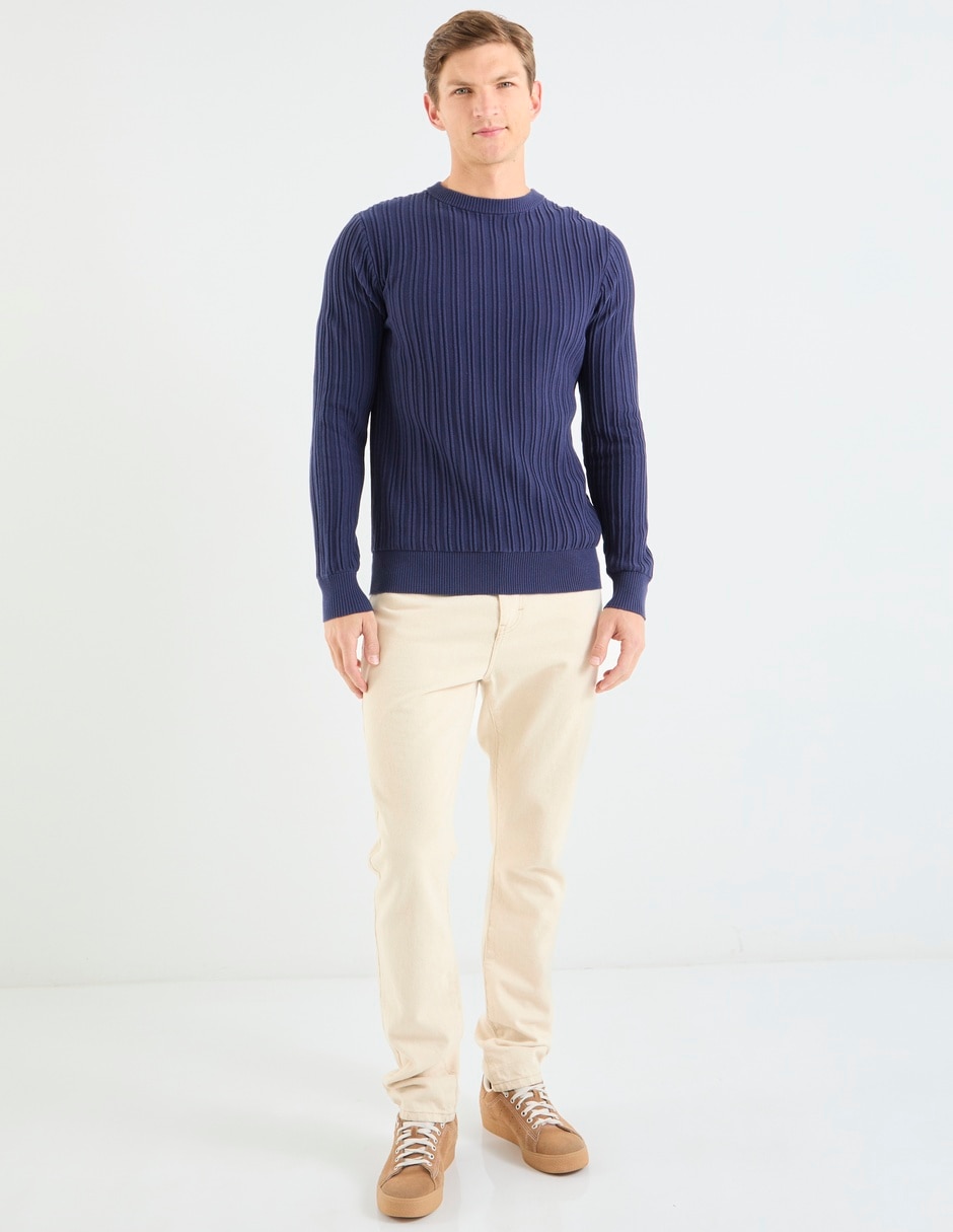 SUETER COH26092-5 CONT, G, AZUL MARINO
