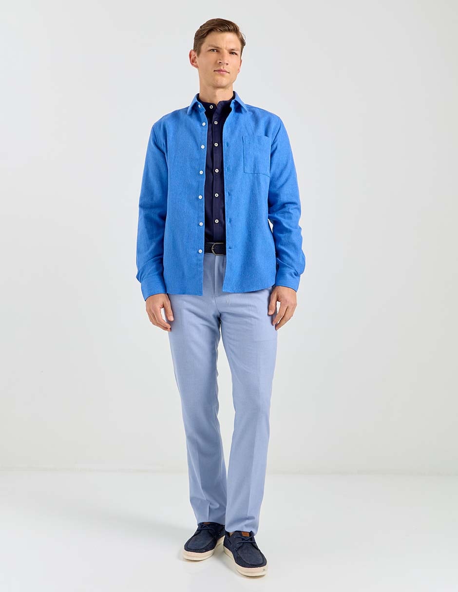 CAMISA COH26028-3 CONT, M, AZUL MARINO