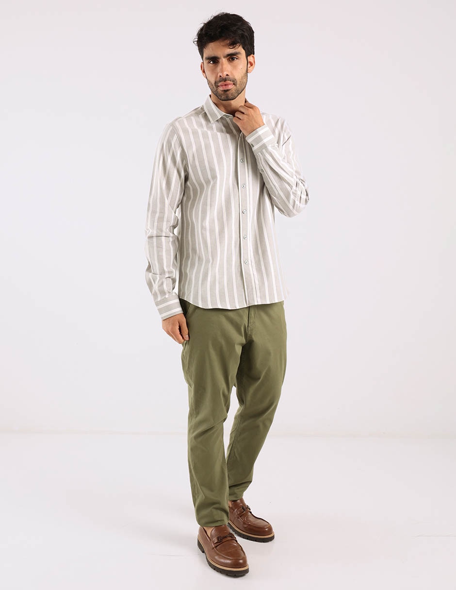 Camisa casual manga larga para hombre 4