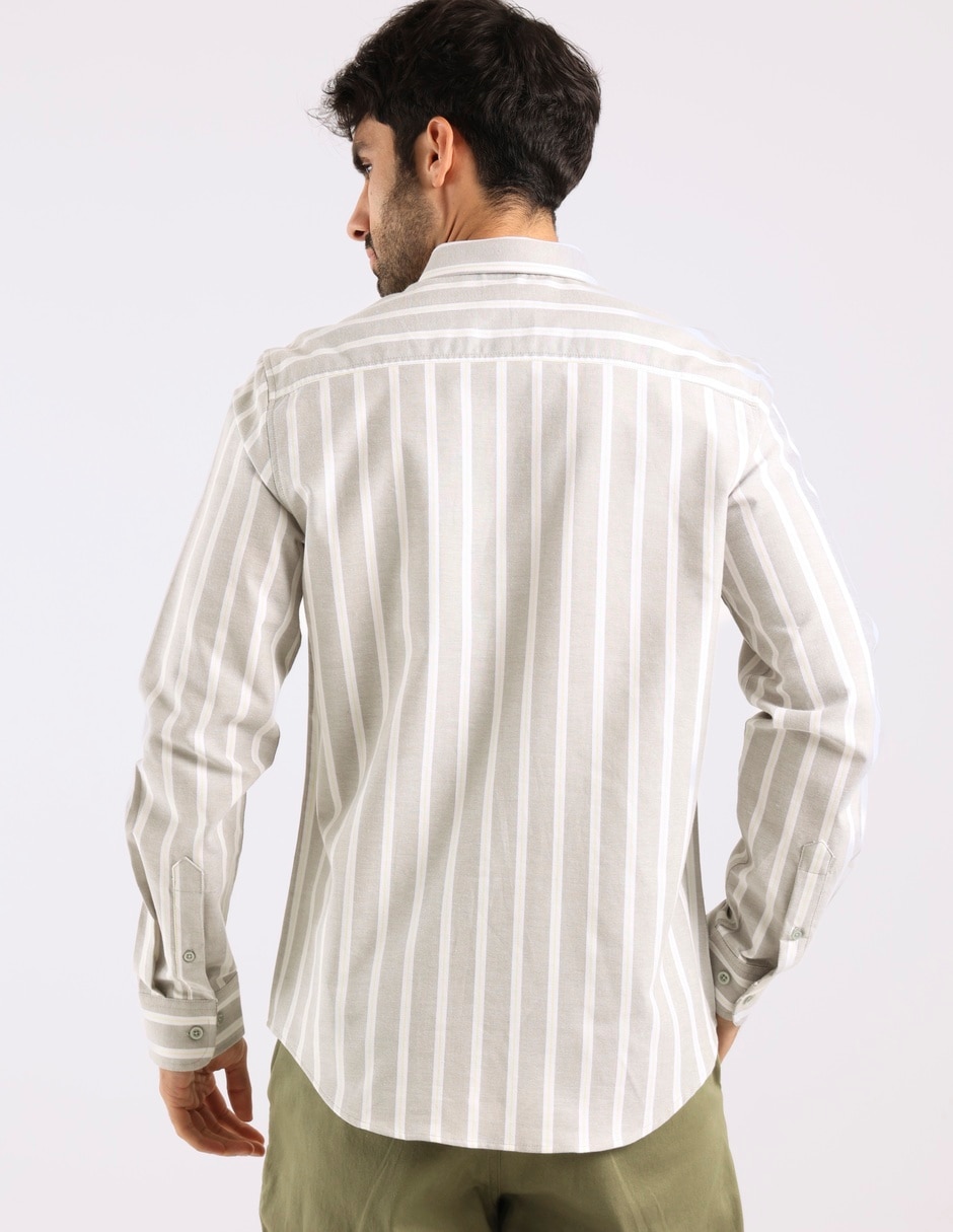 Camisa casual manga larga para hombre 6