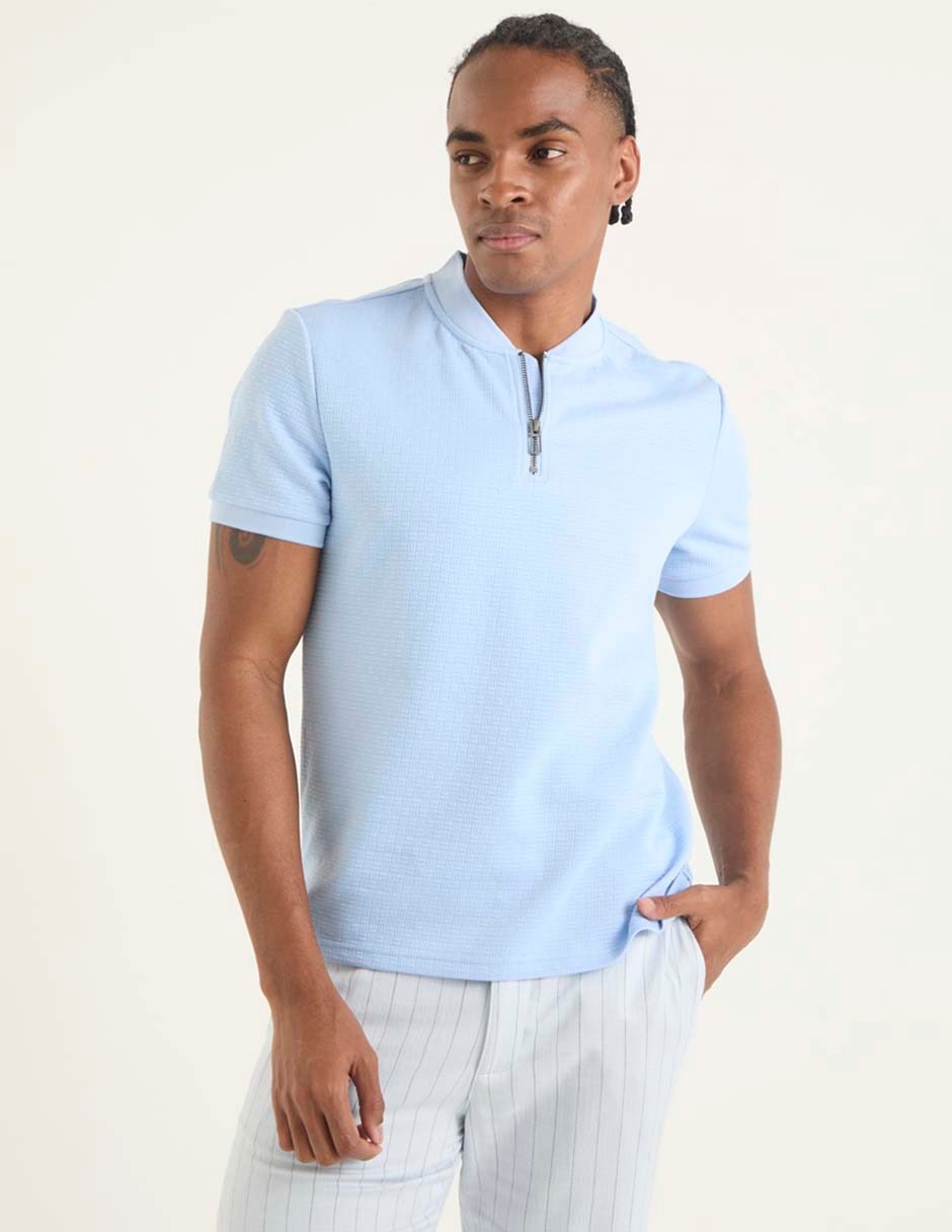 Playera cuello mao para hombre