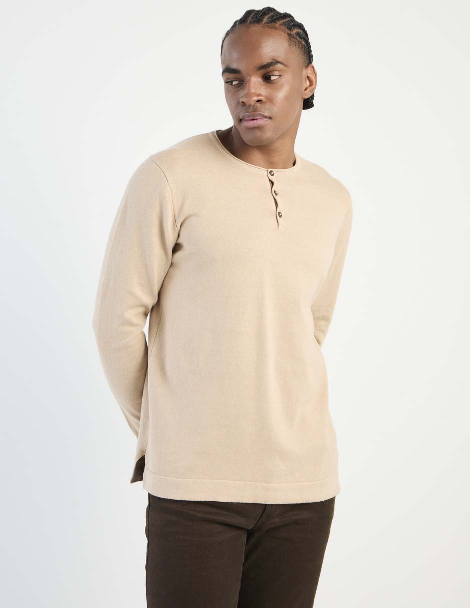Playera cuello henley para hombre Playera cuello henley para hombre