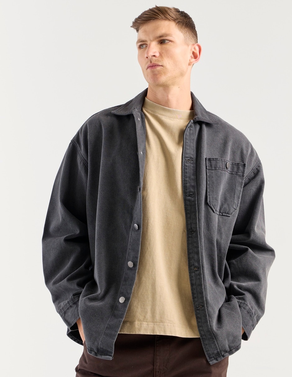 Chamarra demin de mezclilla con bolsillos para hombre Chamarra demin de mezclilla con bolsillos para hombre