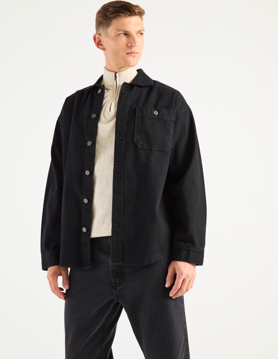 Chamarra demin de mezclilla con bolsillos para hombre Chamarra demin de mezclilla con bolsillos para hombre