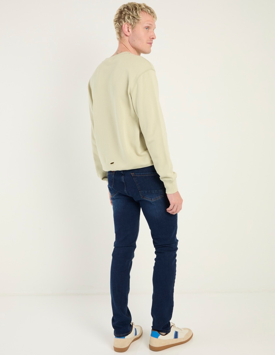 Jeans relaxed skinny lavado stone wash para hombre 2