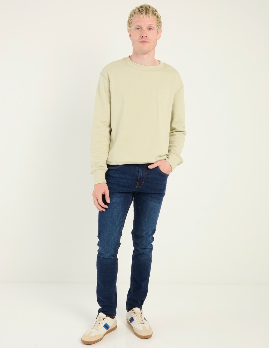 Jeans relaxed skinny lavado stone wash para hombre 3