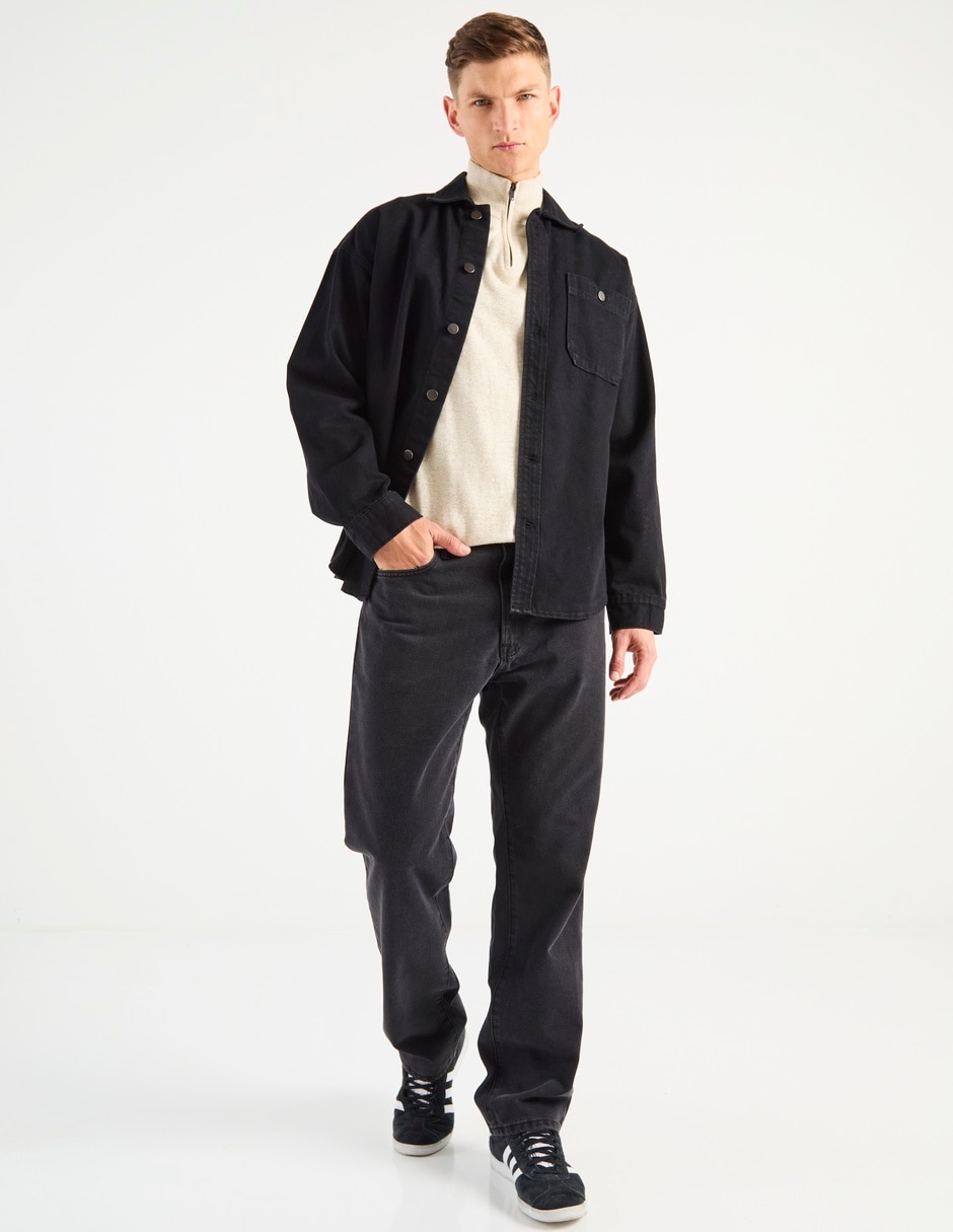 Jeans straight lavado obscuro para hombre 3