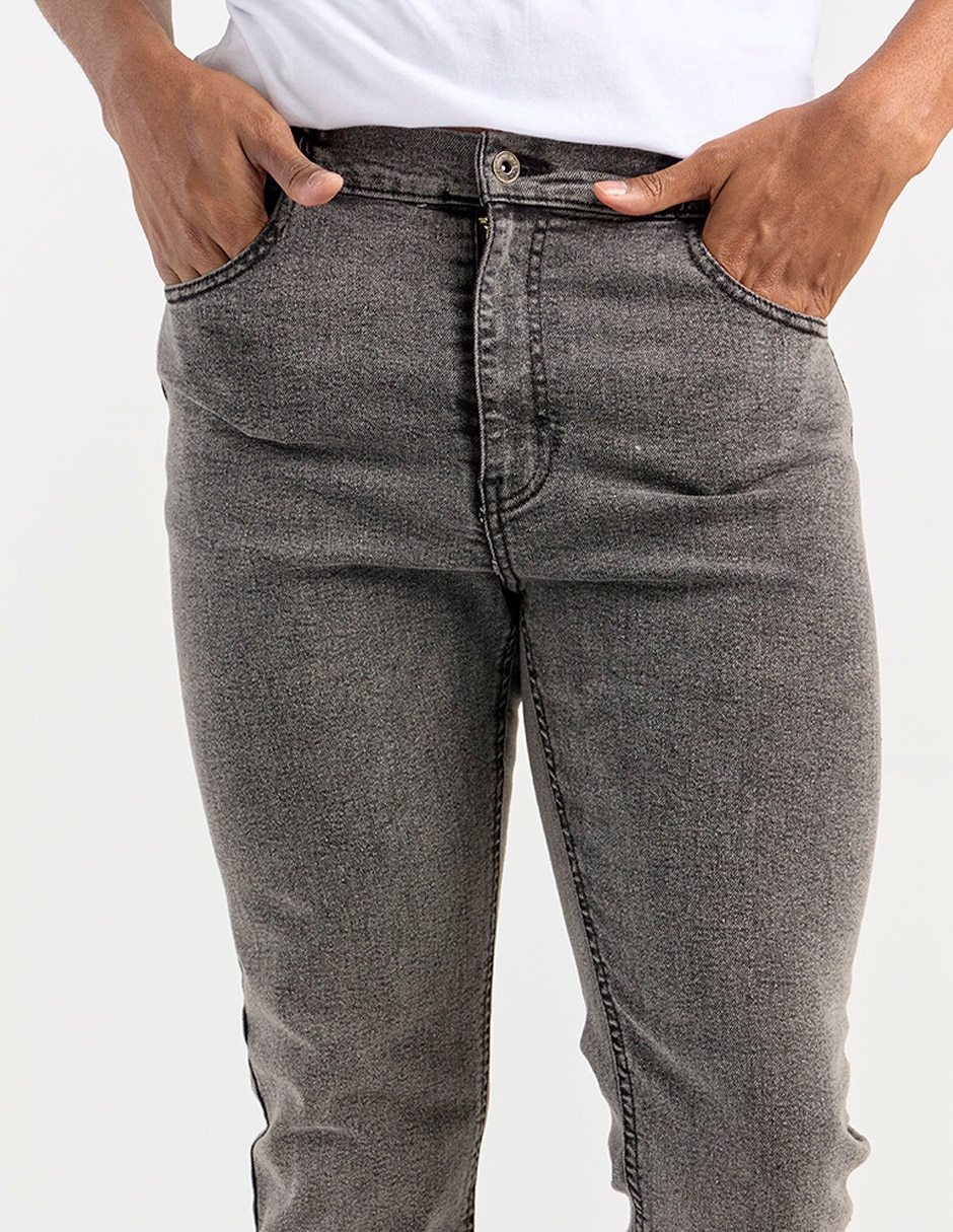 Jeans skinny lavado obscuro para hombre 4