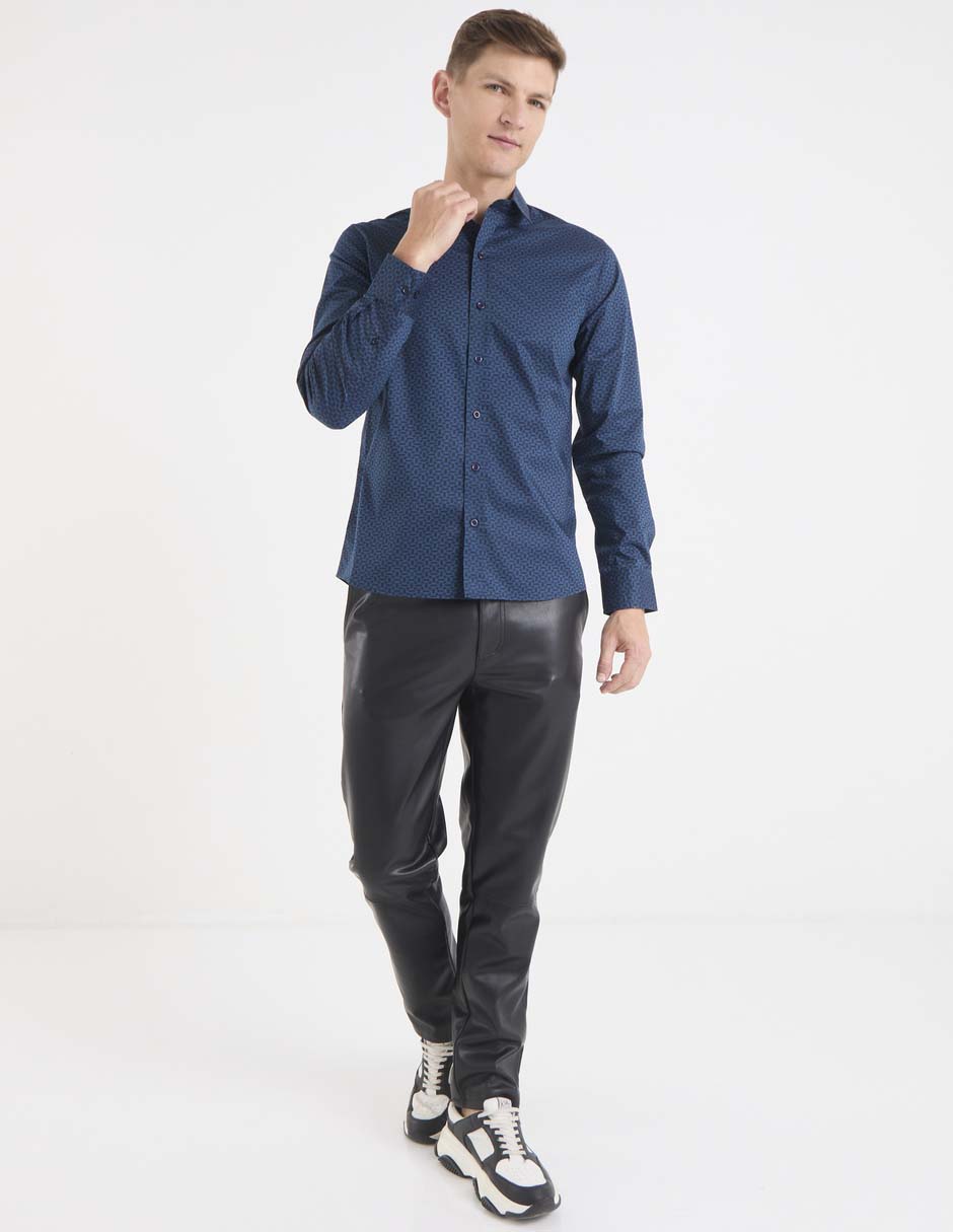 CAMISA COH25990-12 CON, M, AZUL MARINO