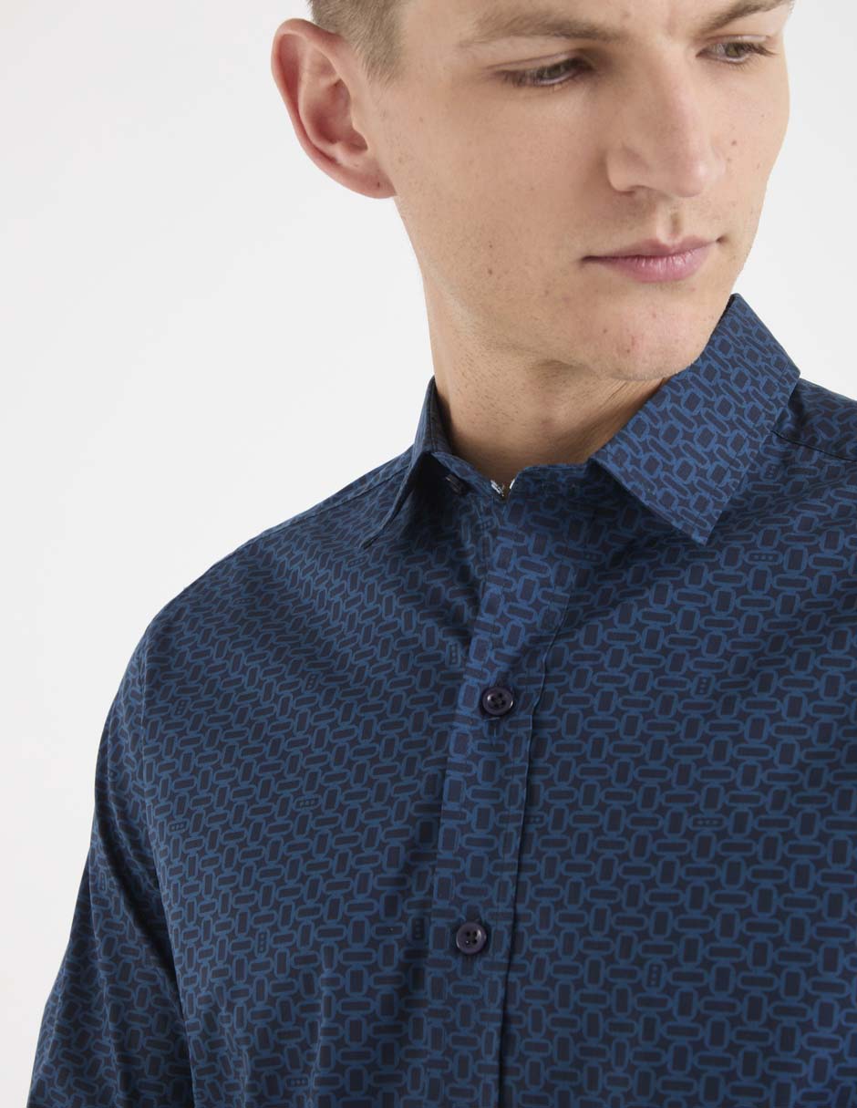 CAMISA COH25990-12 CON, M, AZUL MARINO