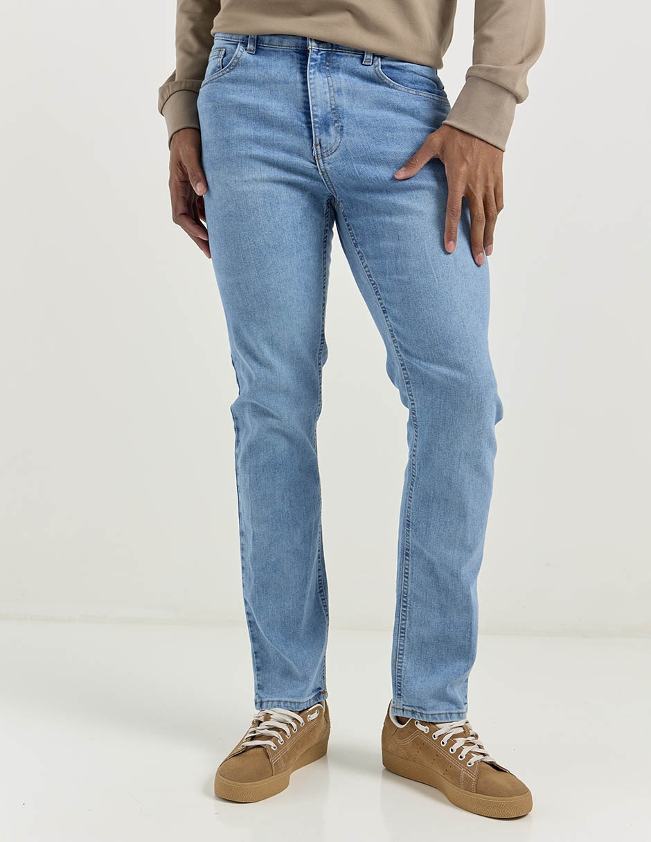 Jeans slim lavado medio para hombre