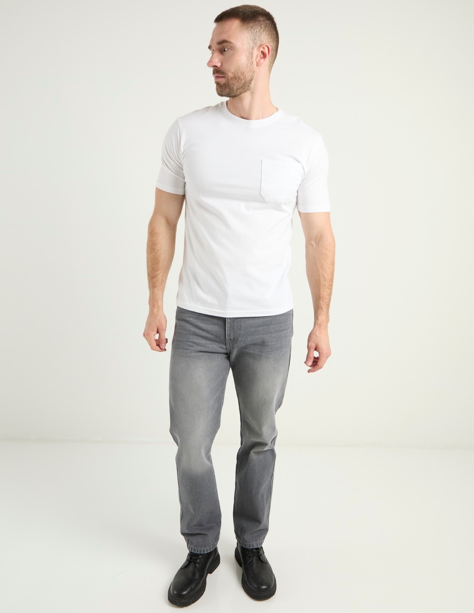 Jeans slim lavado stone wash para hombre 3