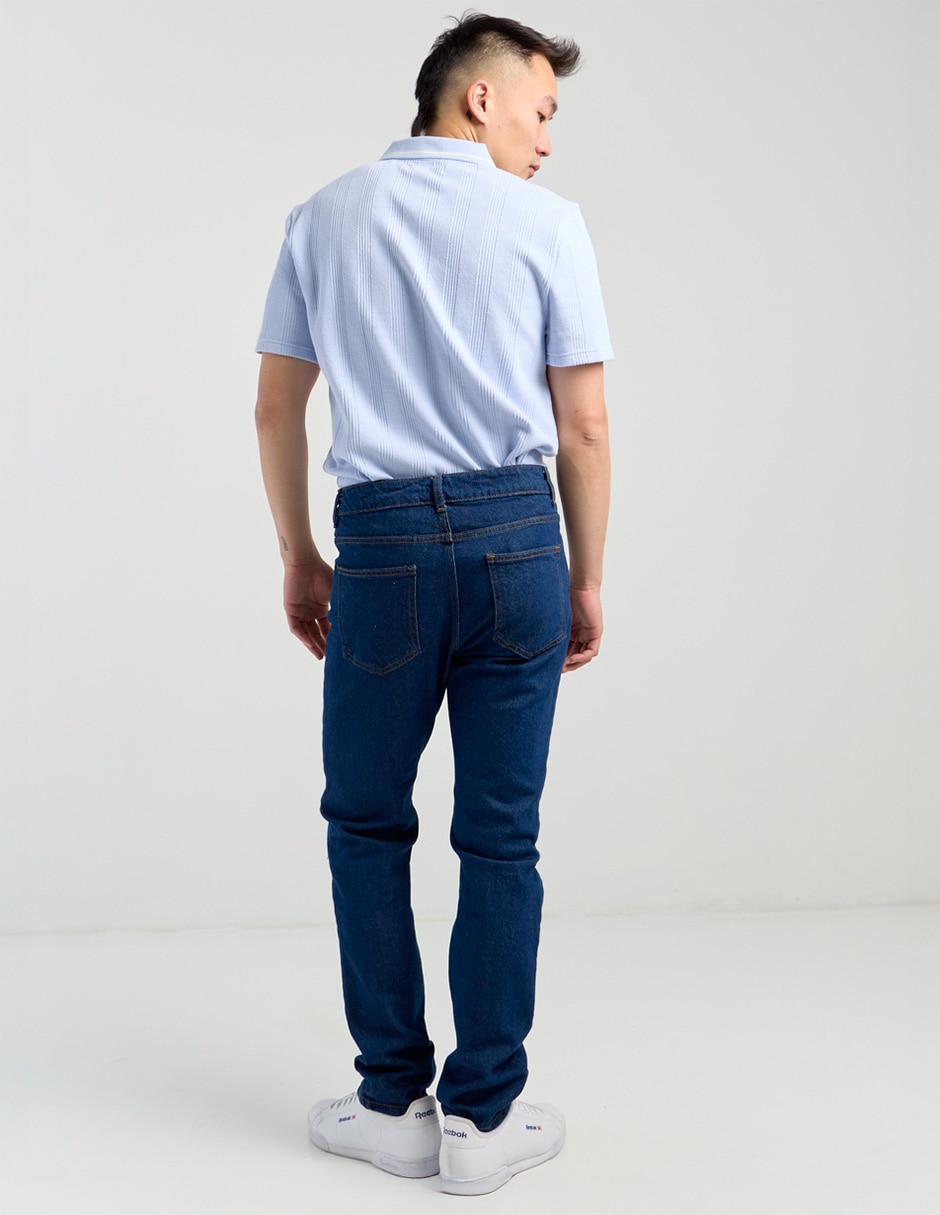 Jeans slim lavado medio para hombre 6
