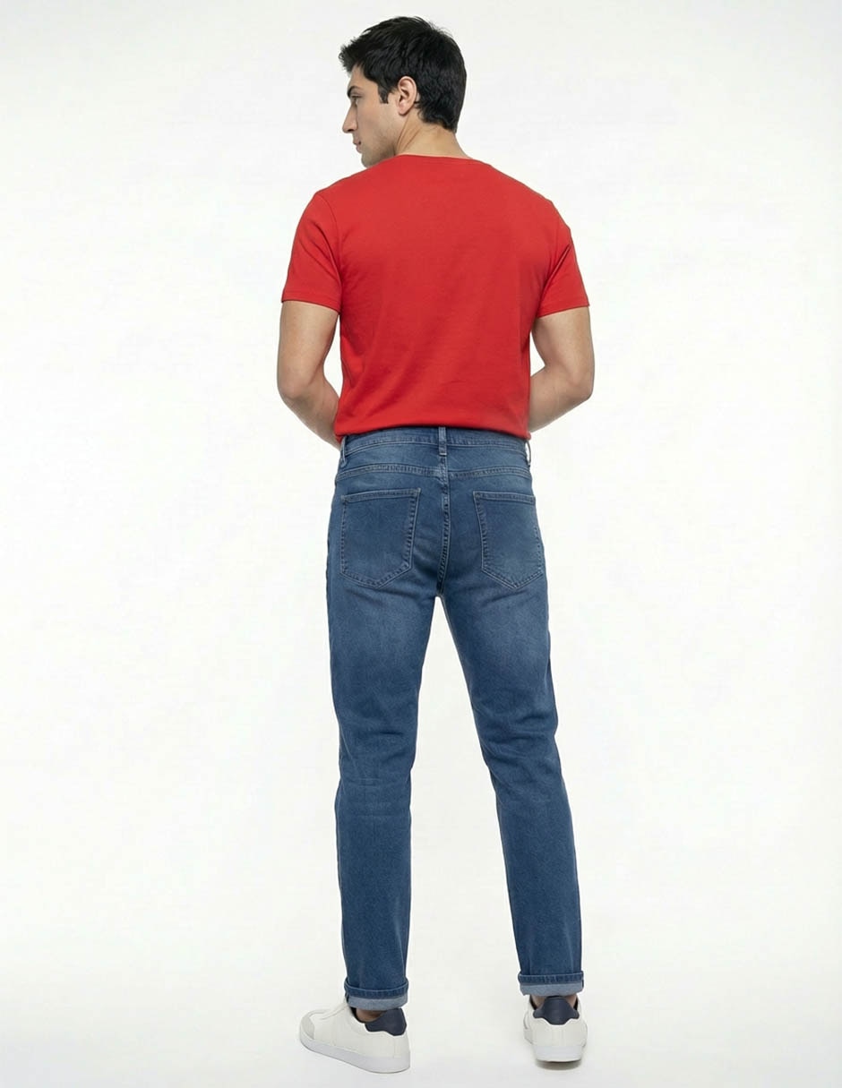 Jeans slim deslavado para hombre 2