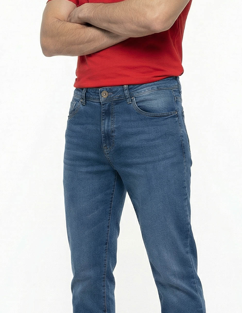 Jeans slim deslavado para hombre 4