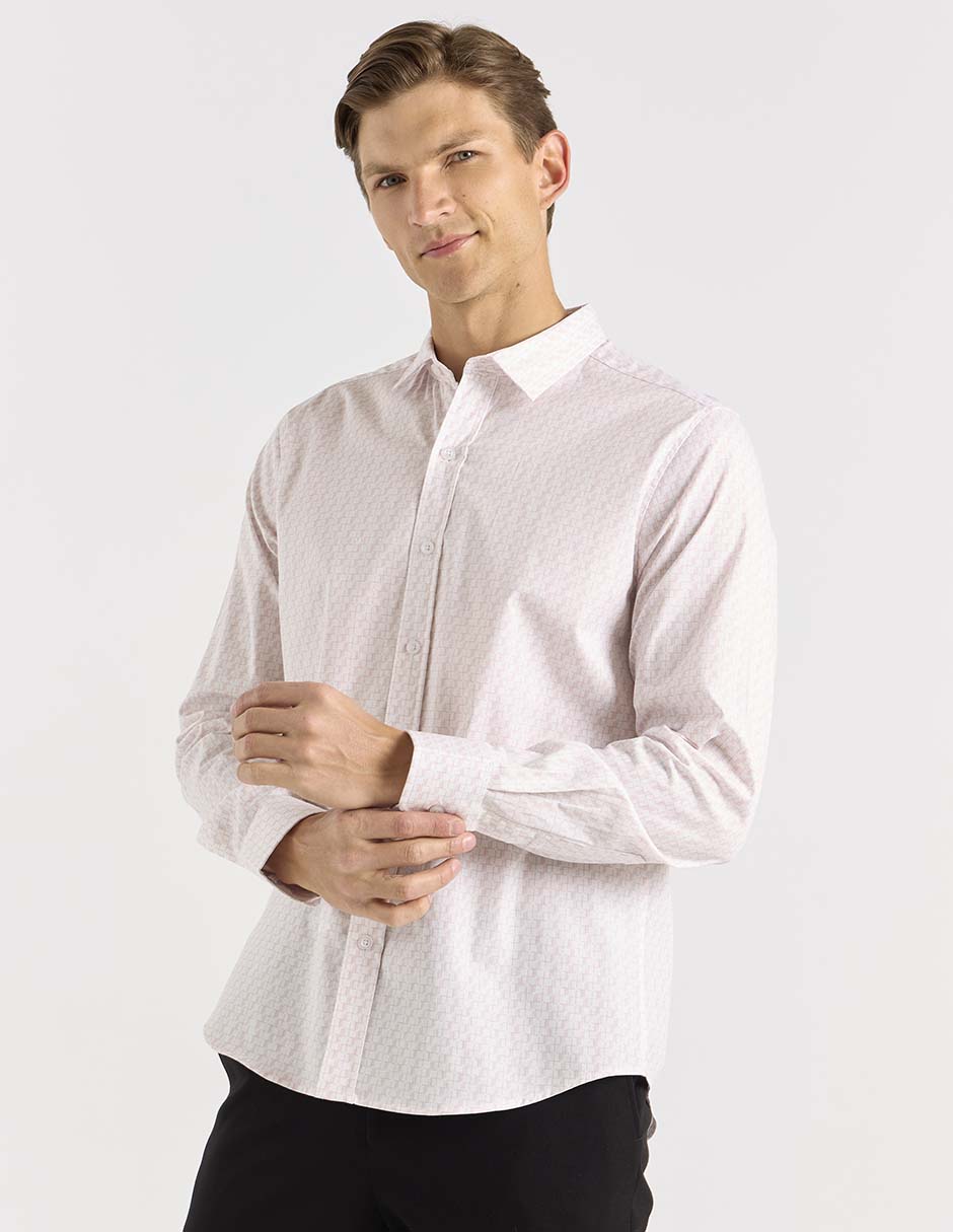 Camisa casual de algodón manga larga para hombre